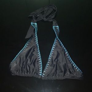 Stitched black bikini top